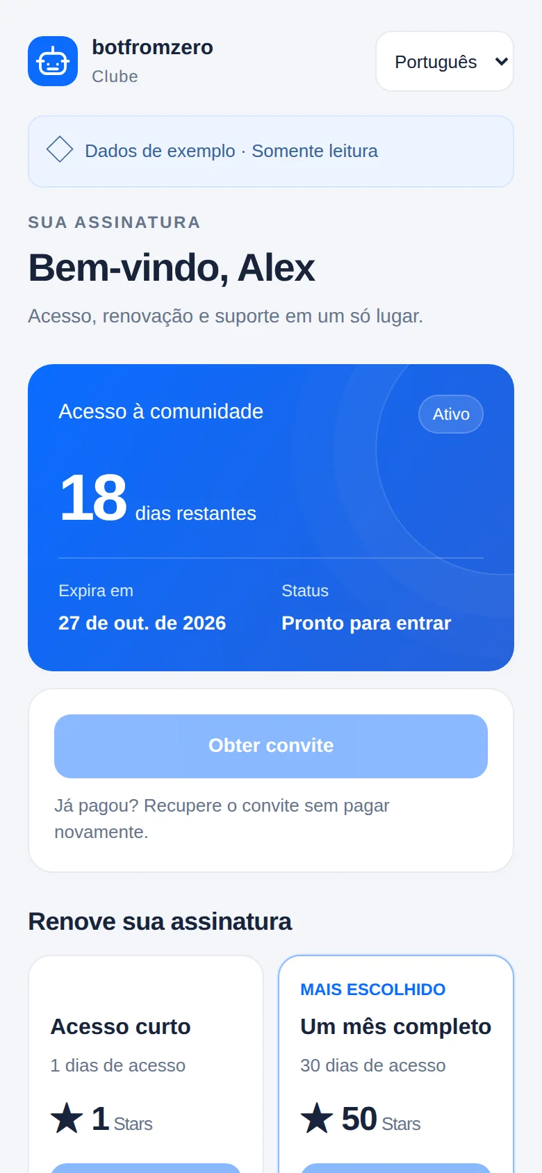 Acesso do membro